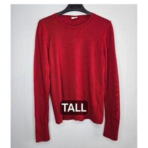 GAP Merino Wool Crewneck Sweater – Red – Size M Tall